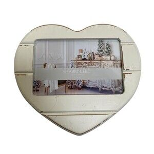 Shabby Chic Wood Photo Frame Heart Shape Holds 4x6 Picture